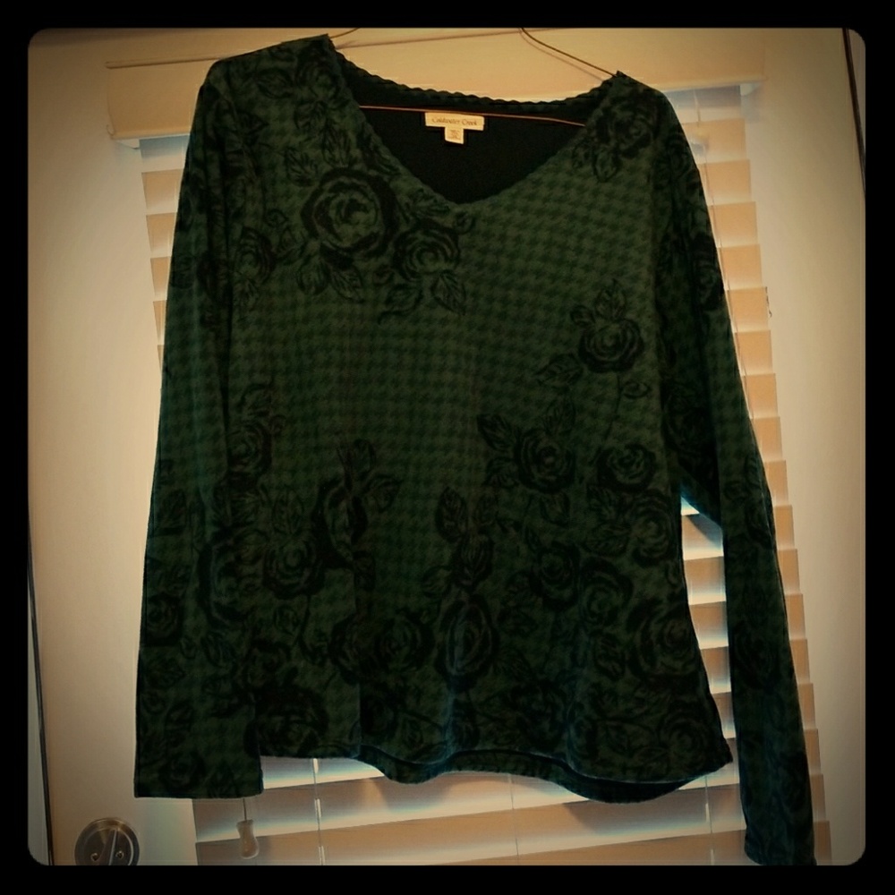 Beautiful green sweatshirt by Coldwater Creek